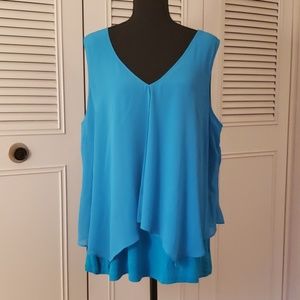 Turquoise, sleeveless blouse